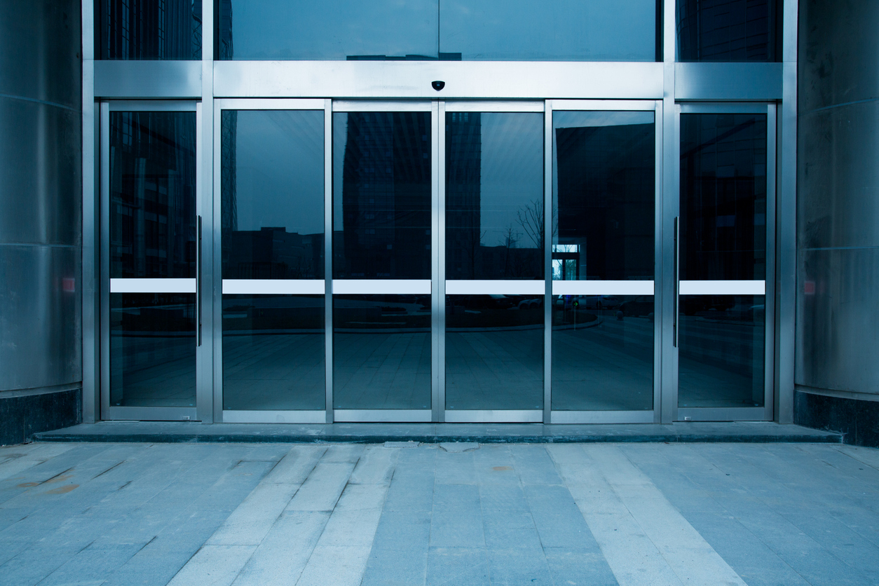 building glass entrance
